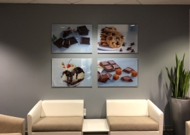 Acrylic prints installed with standoffs