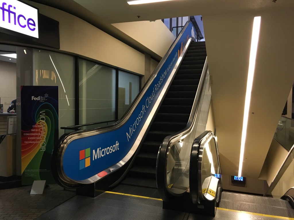 Escalator wrapped